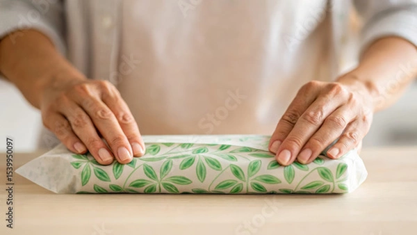 Fototapeta Eco friendly packaging supports global supply chain automation and sustainability in daily life