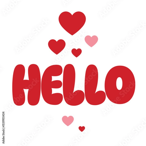 Fototapeta hello ,colorful lettering words in white background