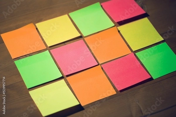 Fototapeta Colourful sticky notes with copy space