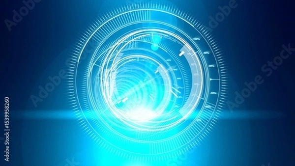 Fototapeta Several interface dial in dark blue background with light blue radiance