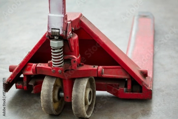Obraz Close-up of pallet jack in warehouse