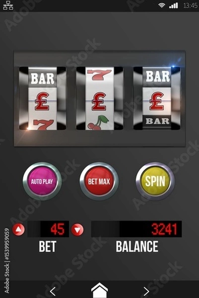 Obraz Casino slot machine on mobile display