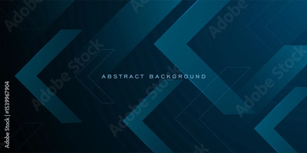 Obraz Abstract dark blue futuristic arrow concept background. Overlap triangle arrow pattern design. Eps10 vector
