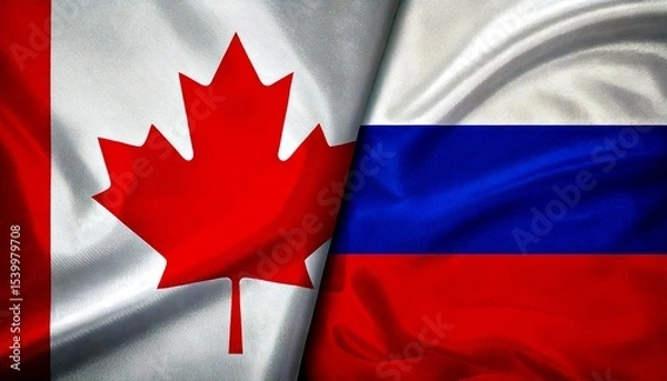 Obraz ロシアとカナダの国旗。(Russia flag and canada flag.)
