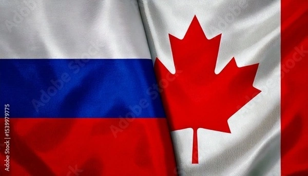 Obraz ロシアとカナダの国旗。(Russia flag and canada flag.)
