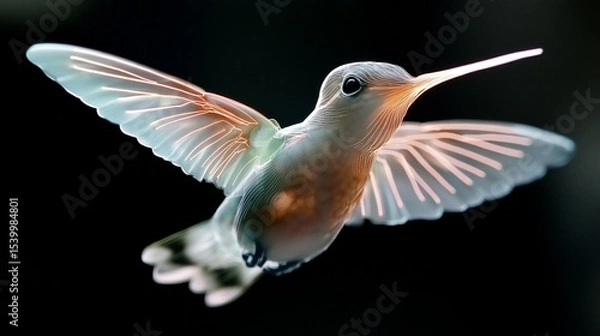 Fototapeta Hummingbird in Flight: Wings, Feathers, Nature