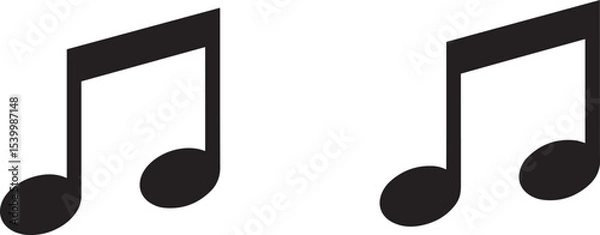 Obraz Musical Notes Simple, Elegant, and Versatile Eighth Note Icons for Design Projects