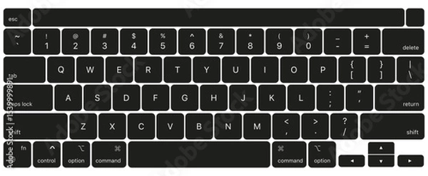 Obraz Laptop, pc, computer keyboard mockup. Vector EPS 10