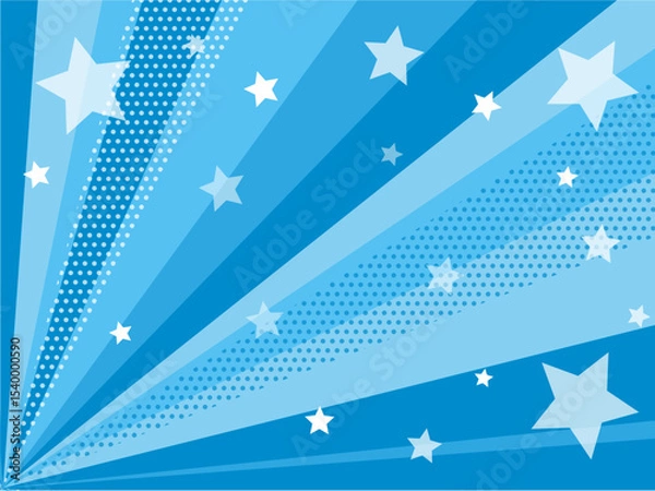 Obraz ポップな青色の集中線の背景素材