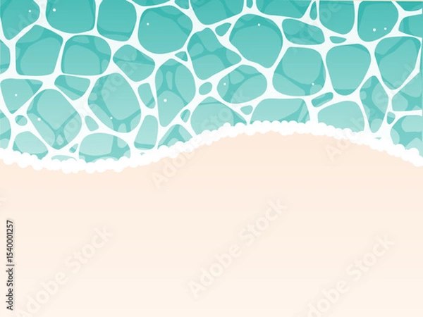 Obraz 夏のエメラルドグリーンの海と砂浜の背景素材