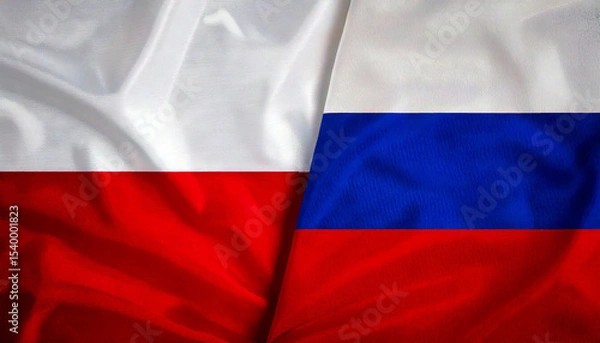 Obraz ロシアとポーランドの国旗。(Russia flag and Poland flag.)
