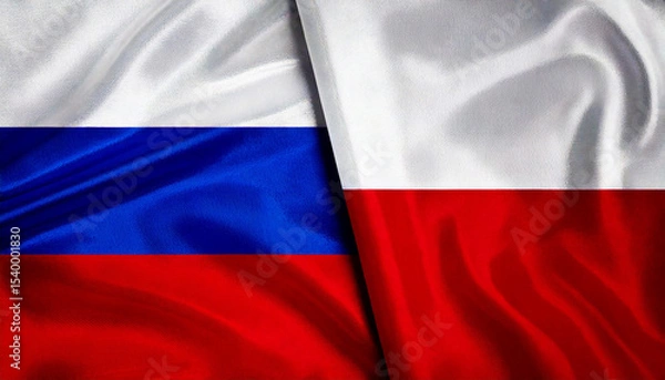 Obraz ロシアとポーランドの国旗。(Russia flag and Poland flag.)
