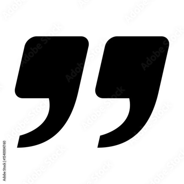 Fototapeta Quotation symbol black flat style isolated on white background for design project vector