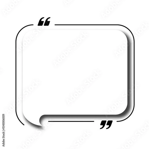 Fototapeta Quote speech bubble banner empty style for social media post, testimonial banners, text box vector