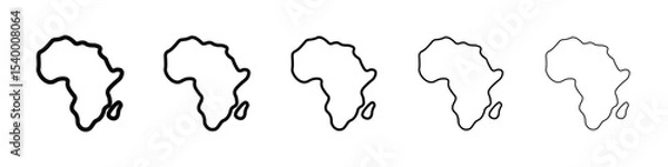 Obraz africa map icon isolated vector on white background set