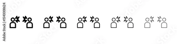 Obraz Angry people conflicts icon isolated vector on white background set