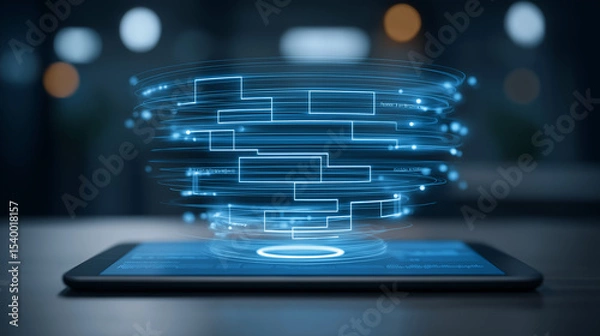 Fototapeta Interactive Process Model with Robo-Agent and Data Spiral
