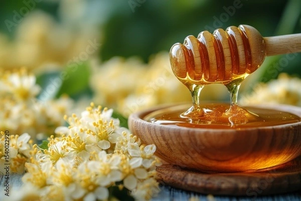 Fototapeta Lime and honey, nature's perfumed delight. Generative AI