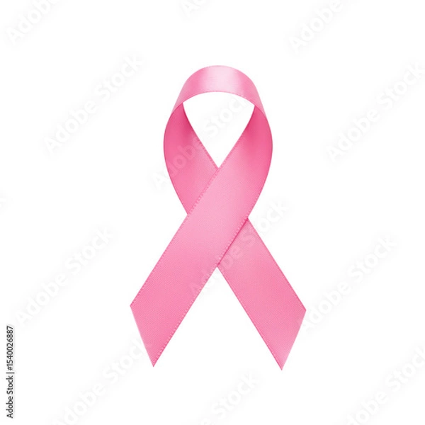 Obraz Pink ribbon awareness symbol isolated on transparent background