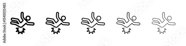 Obraz man fall down icon isolated vector on white background set