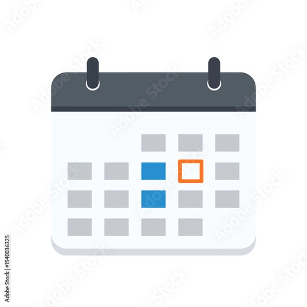Obraz Modern Calendar Icon with Scheduled Appointments Highlighted.