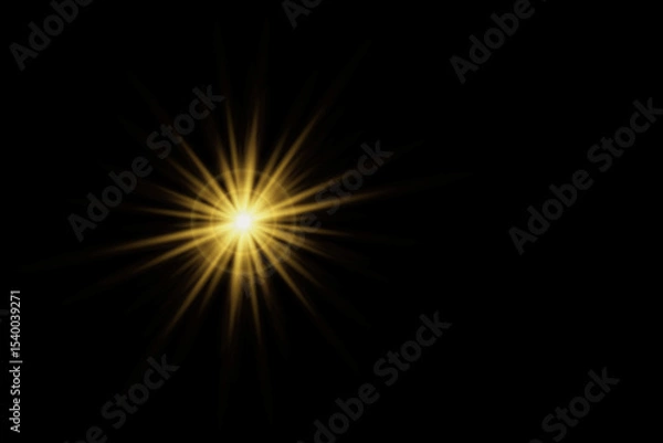 Fototapeta Elegant light flare and glitter burst illustration. Luminous starburst and shimmer effects ideal for holiday decor, graphic overlays, and creative visual enhancements.