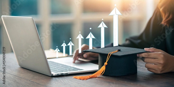 Fototapeta Innovative Visualization of MBA Education Growth Through Digital Transformation