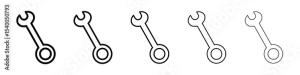Obraz Wrench icon isolated vector on white background set