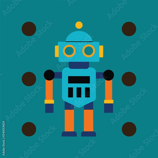 Obraz robot pattern design vector art