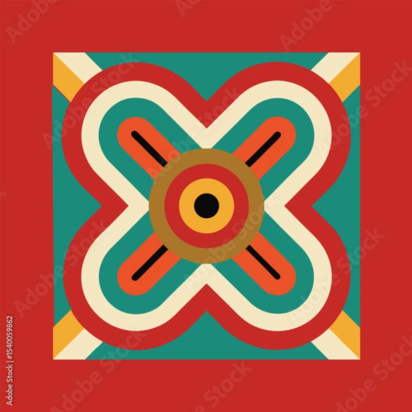 Obraz retro pattern design vector art