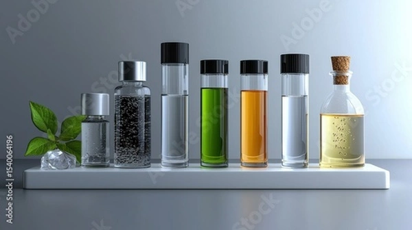 Fototapeta Exploring the Diverse World of Medical Laboratory Liquids in Test Tubes for Experimental Insights and Discoveries