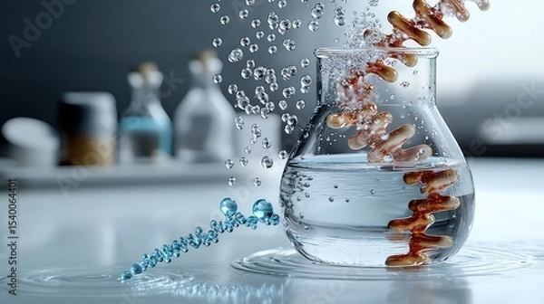 Fototapeta Exploring the Intricacies of DNA Extraction with Water in a Medical Laboratory Environment for Experimentation