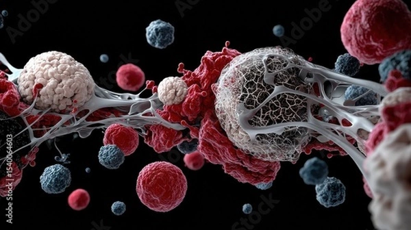 Fototapeta Exploring Human Liver Cells Structure Through Medical Laboratory Experiments to Understand Cell Membrane and Wall Functionality in Health and Disease