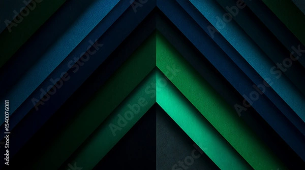 Obraz Abstract green and blue chevron pattern background design
