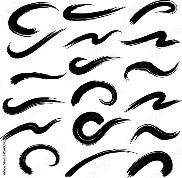 Obraz Brush Stroks_Silhouette Vector 002.eps