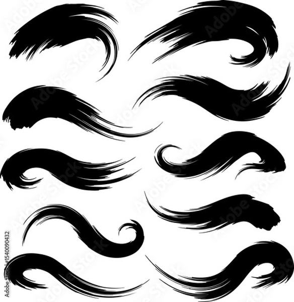 Obraz Brush Stroks_Silhouette Vector 003.eps