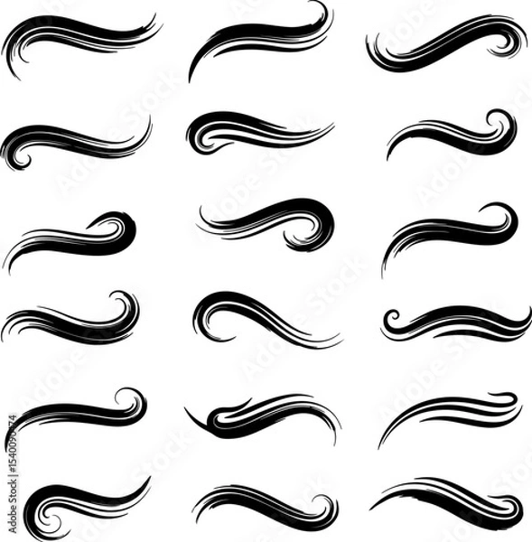 Obraz Brush Stroks_Silhouette Vector 004.eps