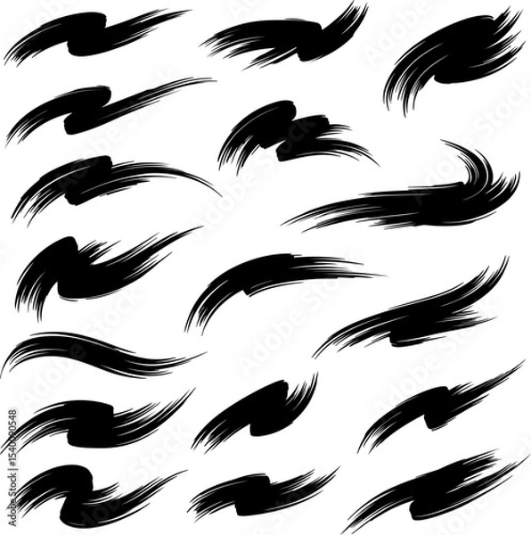 Obraz Brush Stroks_Silhouette Vector 005.eps