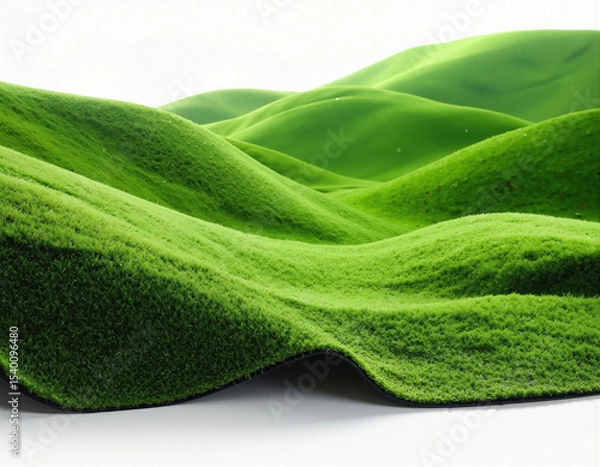 Obraz Lush green hills create a serene and tranquil landscape view in nature.