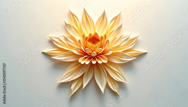 Obraz Blooming Paper Flower Art with Delicate Petals and Warm Tones