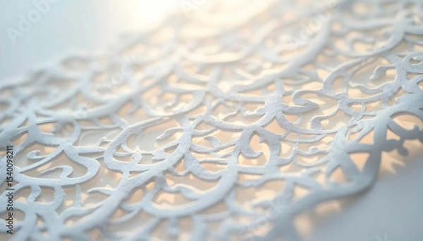 Obraz Delicate Paper Cutout Design Close-up with Ornate Pattern