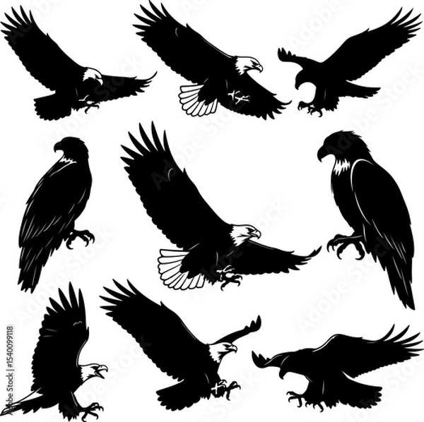 Obraz Eagle Head Group_Silhouette Vector_0002.eps