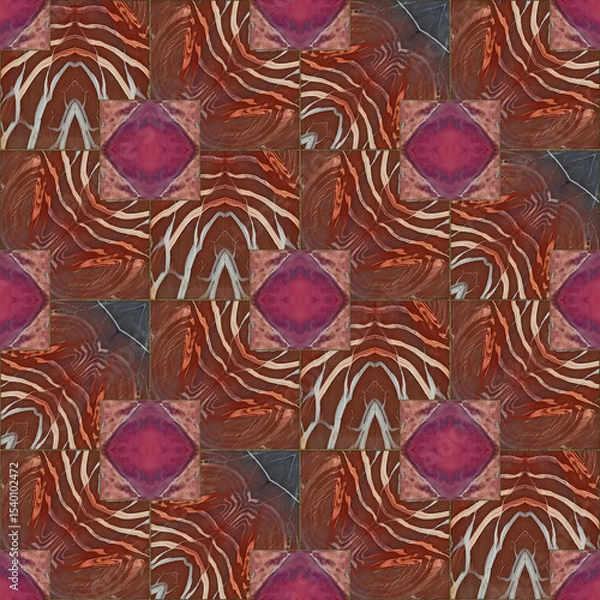 Fototapeta Geometric seamless texture. Stained glass style. Oriental tracery, ornament. Art deco. For ceramic tile, wallpaper, linoleum, textile, shirts, linens or web page background. Jasper tile pattern.