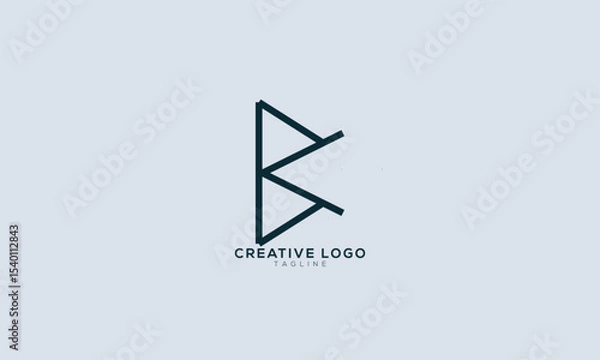 Fototapeta BK KB BC CB Abstract initial monogram letter alphabet logo design