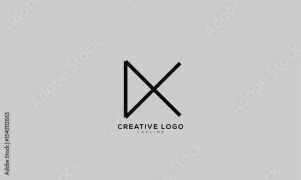Fototapeta DX XD DK KD Abstract initial monogram letter alphabet logo design