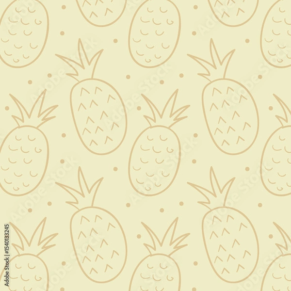 Fototapeta Seamless pineapple pattern for textile fabric or wallpaper backgrounds