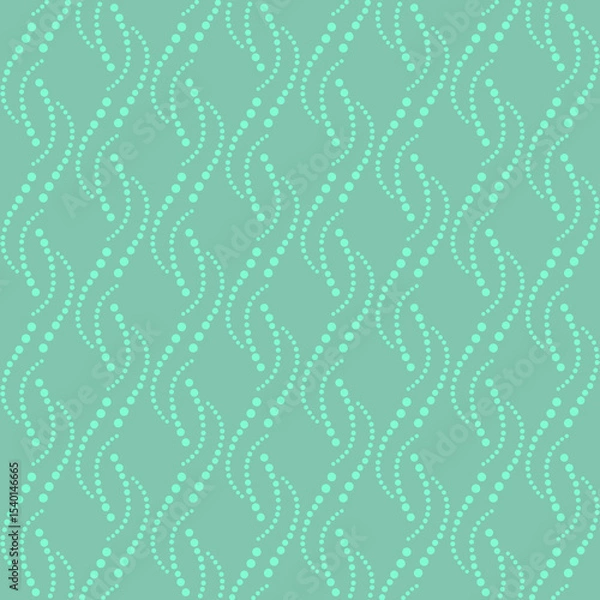 Fototapeta Monochrome seamless abstract geometric pattern, green background.