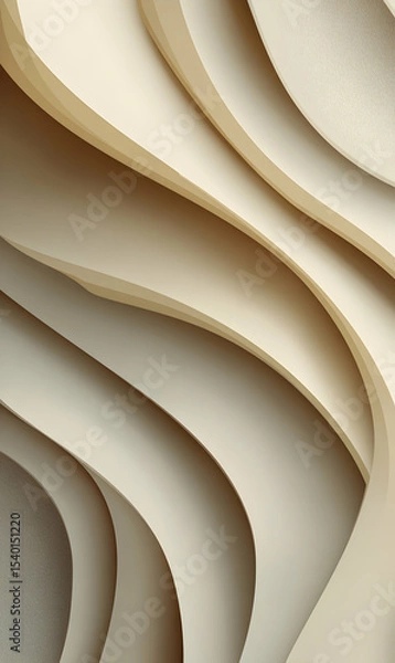 Obraz Intricate ivory waves flowing fluidly displaying rhythmic patterns creating mesmerizing textures with graceful curves radiating delicate elegance