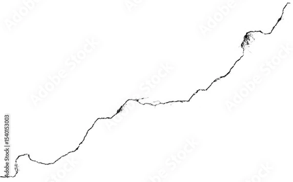 Fototapeta One big crack isolated transparent background png macro