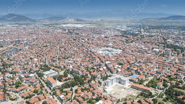 Obraz Top view of the city of Isparta: Turkey